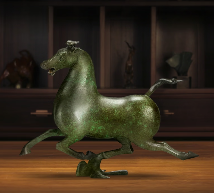 御好运马踏飞燕摆件铜马