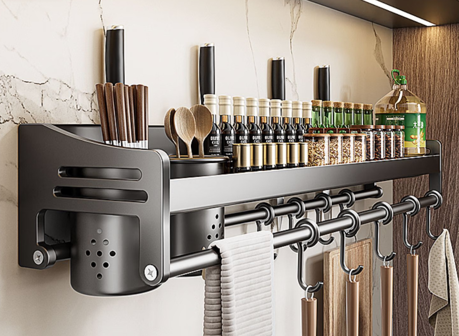 厨房置物架免打孔家用壁挂式多功能调味料筷子刀架用品大全收纳架